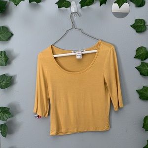 American Rag Mustard yellow crop top